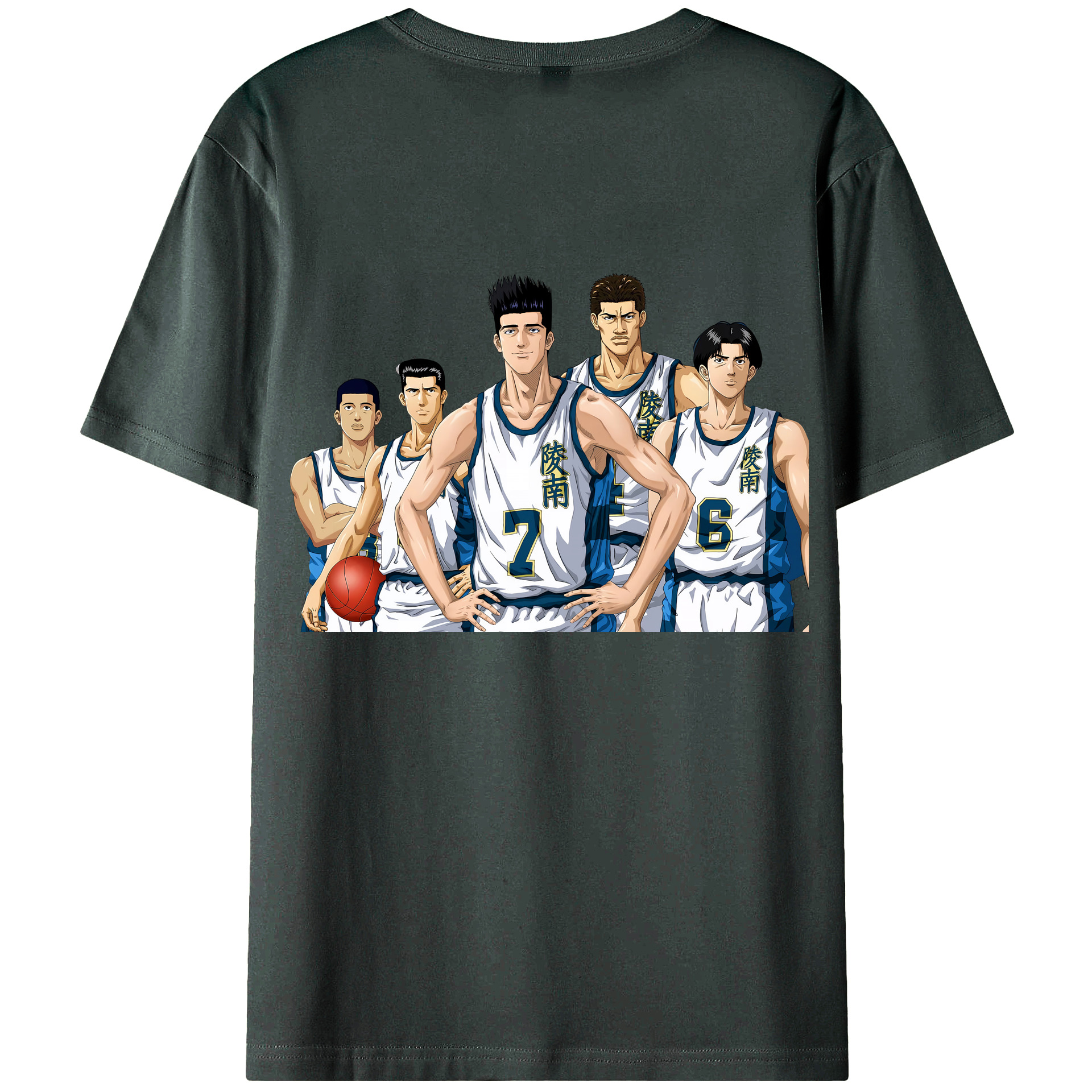（画像用） SLAM DUNK／スラムダンク 綿100％ メンズ半袖Tシャツ（バックプリント） 通気性